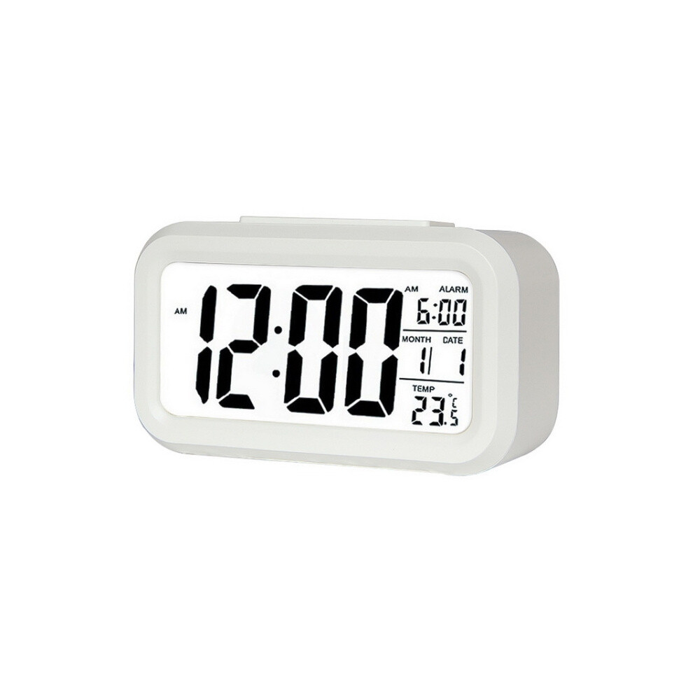 Temperature Type Lazy Snooze Alarm Mute Backlit Electronic Clock(White) White