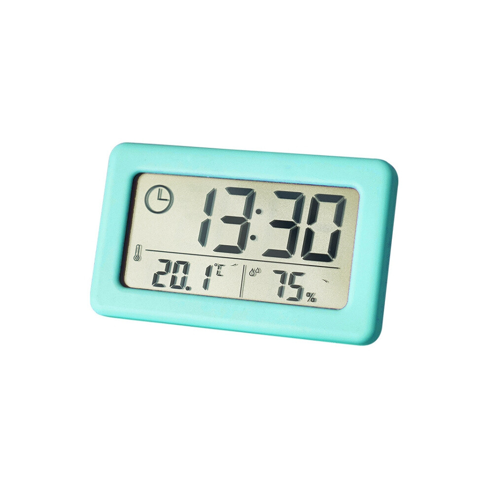 YD005 Mini Slim LCD Screen Temperature and Humidity Electronic Clock (Blue)