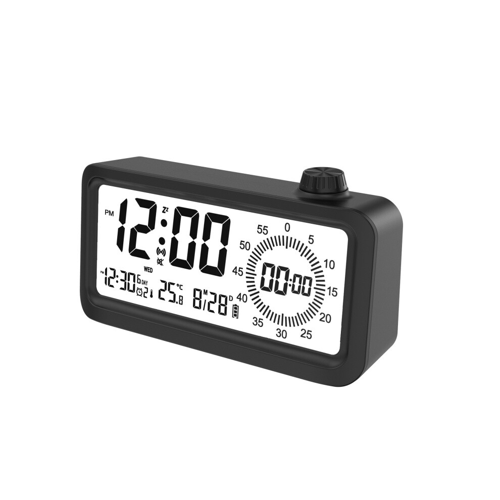 Visual Timer Alarm Clock With Dual Lcd Display (Black) Black