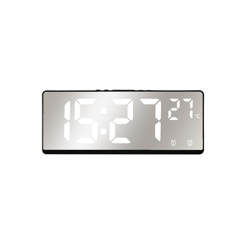 6631 Led Digital Display Multifunctional Electronic Clock Desktop Temperature Mirror Alarm Clock( Light) White/Light