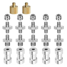 1/4 to 3/8 Screws Adapter Converter Spigot Screw Mount Set for Camera Tripod Monopod Ballhead Flash Light Stand