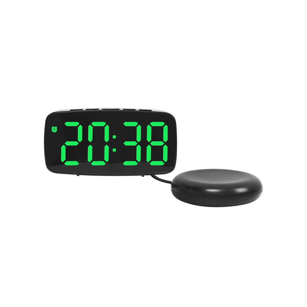 LED Electronic Alarm Clock Bedside Vibrator Clock, Color: Black Shell Green Light