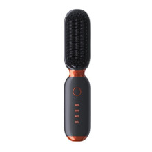 Portable Rechargeable Negative Ion Straightening Comb Straightening and Curly Comb(Black Red)
