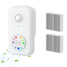 Negative Ion Air Purifier With Built-In Fan And 2 HEPA Filters For Indoor Bathroom Odor Removal US Plug White
