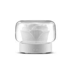 400ml Flower Aroma Diffuser with Timer, Humidifier, Colorful Night Light, Bedroom Essential Oil Aroma Diffuser, National Standard (White)