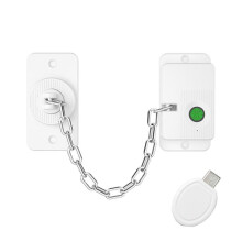 Smart Fingerprint Chain Lock with Electronic Key Child & Pet Safety Window Restrictor(FQ23 White)