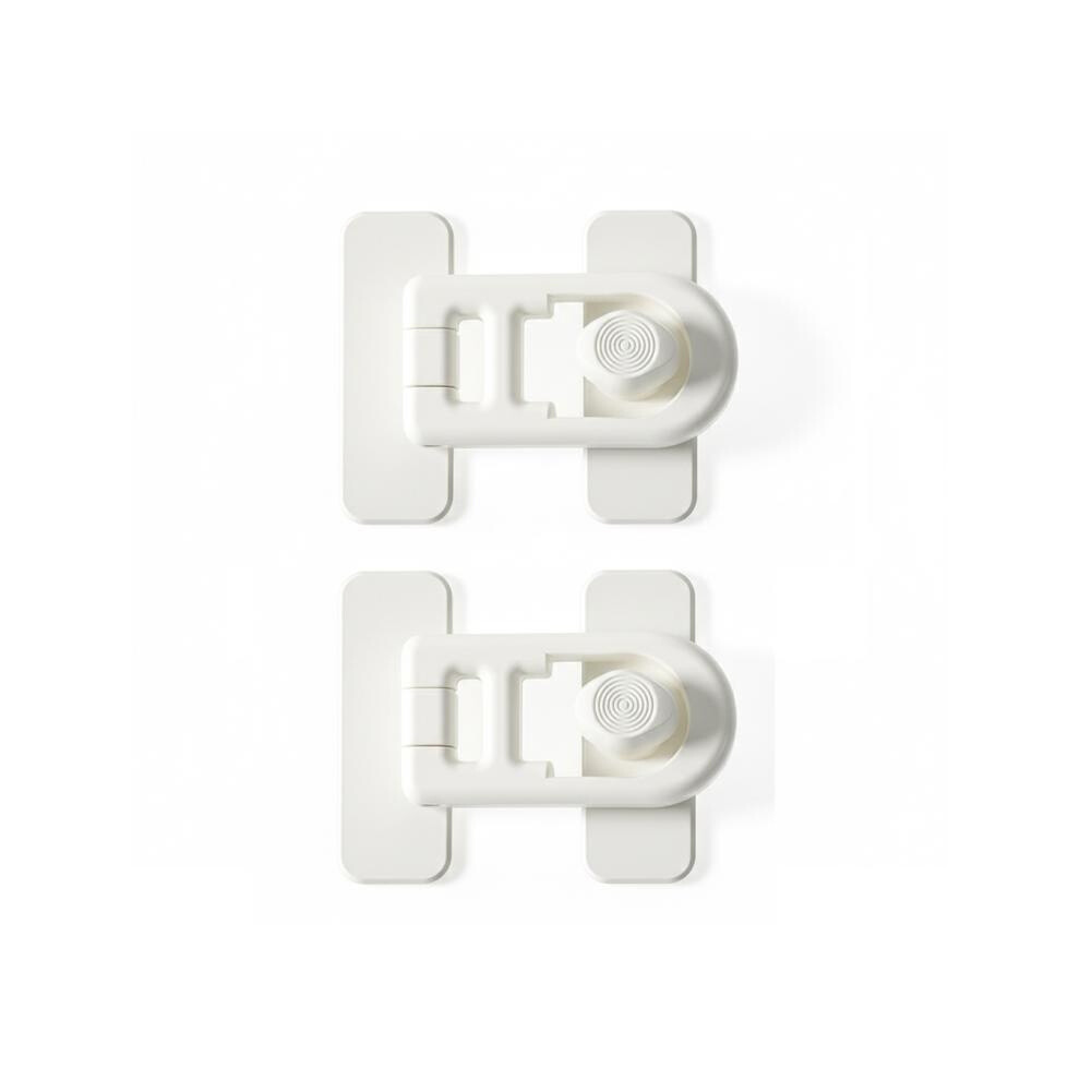 2Pcs Child Proof Refrigerator Lock No-Drill Anti-Pinch Baby Safety Lock(White) White