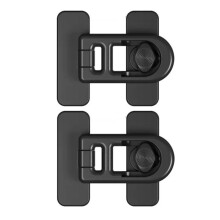 2-Piece Refrigerator Lock, Child Safety Lock, No-Drill Cabinet Door Lock (Black)