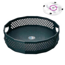 (30x10cm, Green) Kitchen Storage Rack 360 Degree Rotatable Tray Rack Plastic Seasoning Pot Tray A