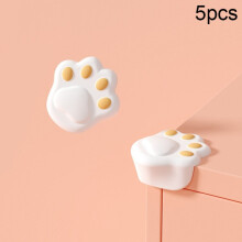 Tavolo per bambini in silicone, composto da 5 pezzi, con protezioni angolari antiurto (bordi bianchi a forma di artiglio).