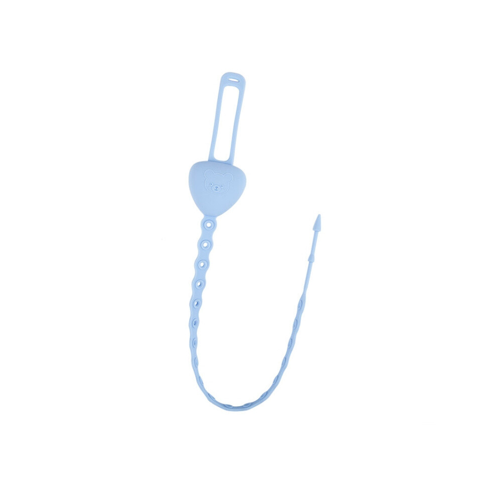 M010087 Silicone Baby Teether Anti-Drop Chain Pacifier Strap Prevention (Blue) Blue