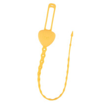 M010087 Siliconen babybijtring met anti-valketting en speenbandje (geel)