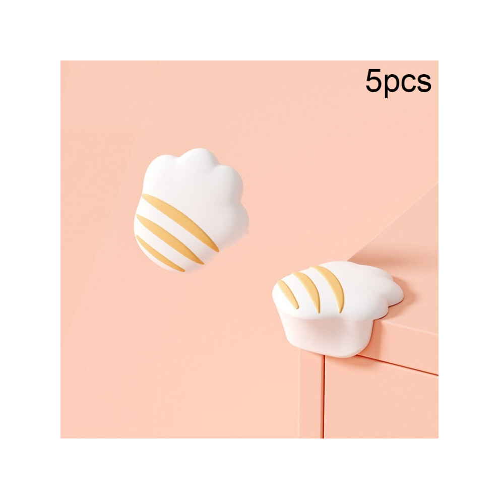 5 PCS Children Silicone Table Anti-Collision Protection Corners Guard(Claw Back White)