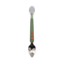 Multifunktionaler Doppellöffel für Babys, Babygeschirr, Obstlöffel (Grün)
