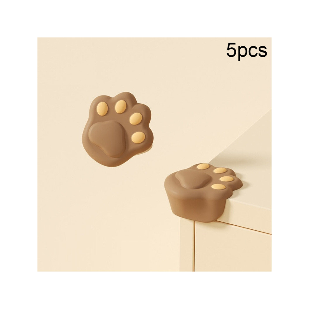 5-Piece Children's Silicone Table with Anti-Collision Corner Protection (Claw Heart Coffee Style)