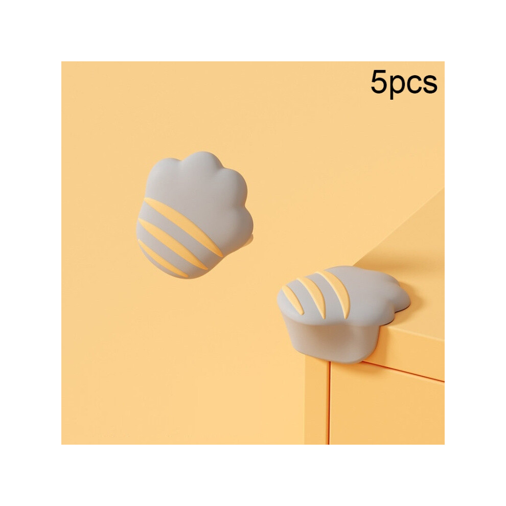 5-piece children's silicone table with anti-collision corner protection (gray claw back)