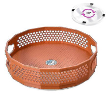 (30x10cm, Orange) Kitchen Storage Rack 360 Degree Rotatable Tray Rack Plastic Seasoning Pot Tray A