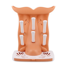Orange Compact Baby Bottle Draining Rack Plastic Kitchen Organizer