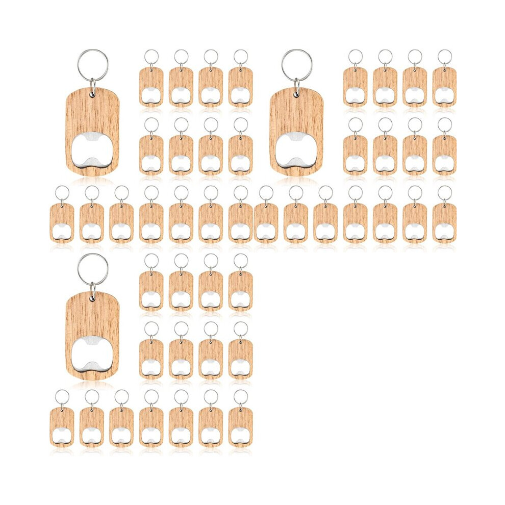 48Pcs Wooden Keychain Bottle Opener Blanks Wood Engraving Bulk Key Chain Unfinished Key Tag For Party Favors Diy Gift 6031960138162