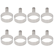 8 Pcs Egg Frying Rings Stainless Steel Omelette Model Pancake Rings Perfect Circle Round Fried Poach Mould with Handle S