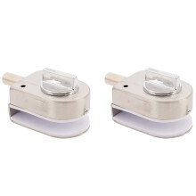 2X Glass Sliding Door Lock Non-Apertured Stainless Steel Glass Door Lock for Shower Room Bathroom Accessories