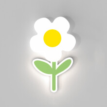 Children Room Warm Bedside Sunflower Wall Lamp, Color: Flower White Light