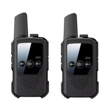 2 stuks mini draadloze walkie-talkies met groot bereik voor ouder en kind, EU-stekker (zwart)
