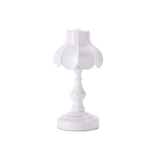 Retro Rechargeable Desk Lamp, Bedroom Bedside LED Eye-Friendly Lamp (LD05 Lotus White)