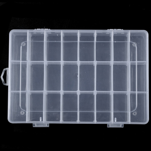 24 Compartment Slot Storage Box Practical Adjustable Plastic Case For Bead Rings Jewelry Display Organizer Storage Box Tool Container 2