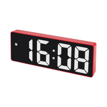 JX012 Multifunctional LED Electronic Clock, Battery-Powered and Plug-in Dual-Use Bedside Alarm Clock (Red Case, White Light)