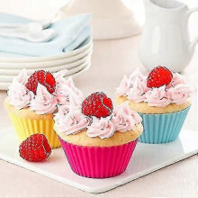 Silicone Cake Muffin Baking Mat 15 Packs Reusable Non-stick Cake Mould Setsa