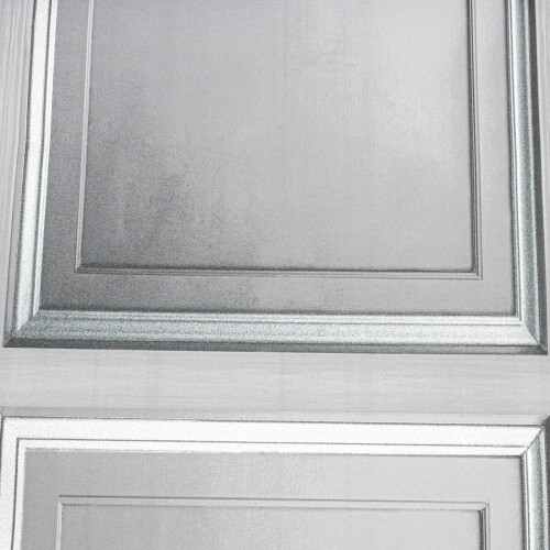 Grandeco Grey Panel Effect Wallpaper Silver Textured Realistic 3D Wood Panelling Vinyl 1