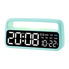 LED Ambient Light Bedside Alarm Clock Home Decor Multi-Function Clock With White Light(Green)