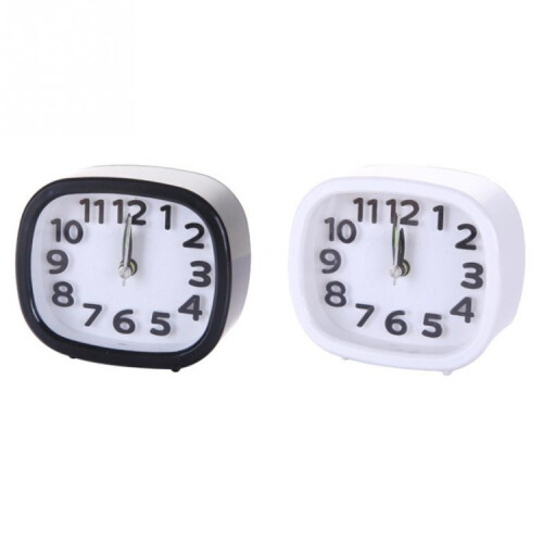 Creative, minimalist, silent alarm clock (square, black) 2