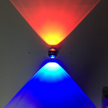 LED wall light with top and bottom light output, double-sided crystal aluminum material, power: 2W (mixed color light)