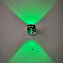 LED wall lamp with top and bottom light output, double-sided crystal aluminum frame, power: 2W (green light)