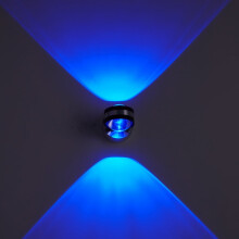 LED wall lamp with top and bottom light output, double-sided crystal aluminum frame, power: 2W (blue light)