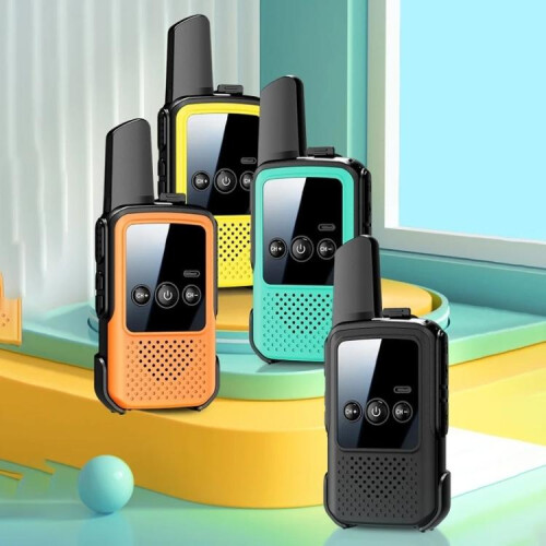 2pcs Mini Wireless Long Range Parent Child Walkie Talkie, EU Plug (Black) 1