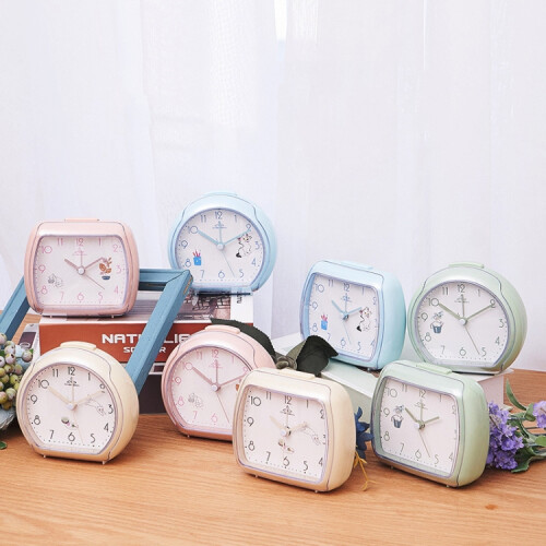 Cute Kids' Alarm Clock, Bedside Night Light Clock (A306 Beige) 1