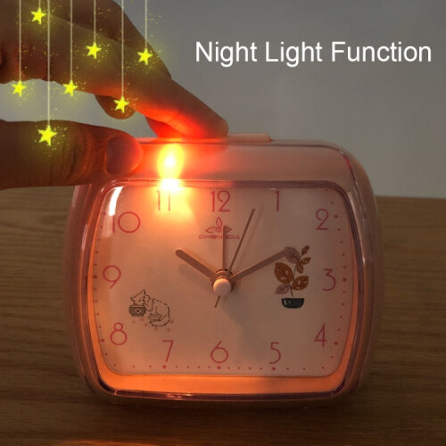 Cute Kids' Alarm Clock, Bedside Night Light Clock (A306 Beige) 2