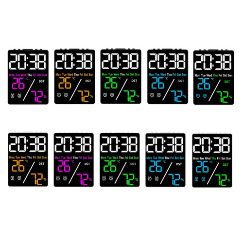 Multifunctional Temperature / Humidity Display Electronic Alarm Clock, Color: Rose Red Black 1