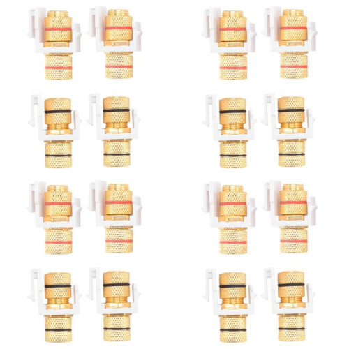 Banaan Jack Binding Post  Jack Insert met Zwarte &  Ringen, Schroef Type Audio Speaker , 8 Paar/16 Pack