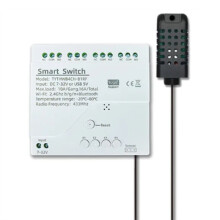 Tuya  WiFi 4 Channel Relay with Temperature Humidity Sensor Passive Dry Contact  RF433 for Alexa Alice(B)