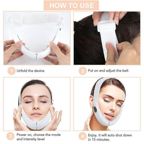 (White) V-face Beauty Meter Shaping Massager Lifting Reduce Double Chin Slimming