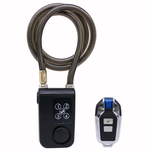 Cycling Security Lock Wireless Remote Control Anti-Theft Vibration Alarm Lock Electric Motorcycle Code Chain Lock 1