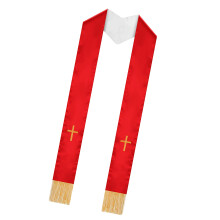2pcs Double Side Reversible Minister Stole with-Red White L
