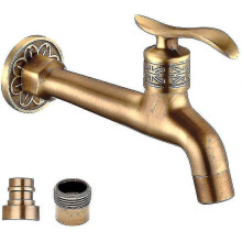 Antique Brass Faucet Outdoor Garden Hose Single Cold Water Faucet (Long)