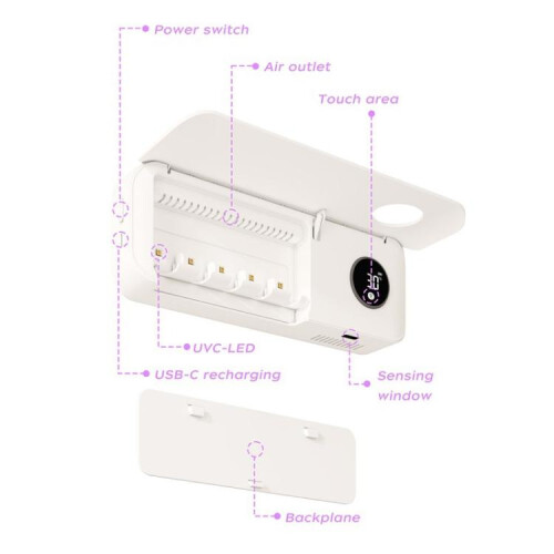 Automatic Flip-Top Drying Toothbrush UV Sterilizer Storage Rack(White) 1