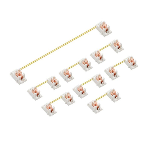 Gold Plated Plate Mounted Stabilizer for Custom Mechanical Keyboard 2U 6.25U (2+14, White ) 1