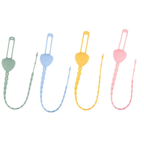 M010087 Strap Súgartha Silicone le haghaidh Teether Leanbh Frith-Thitim, Cosc (Liath/Glas) 1